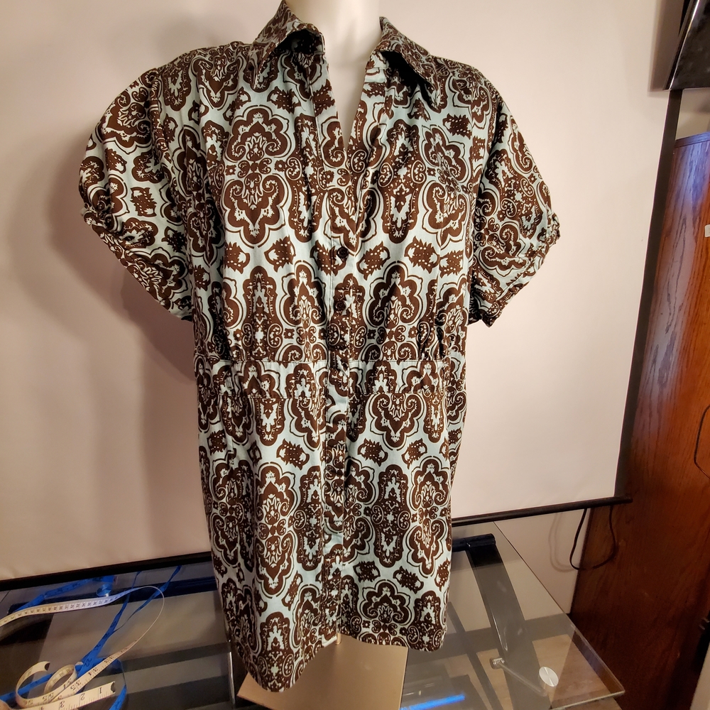 Apt. 9 Women's 3X  Brown and Cream Blouse